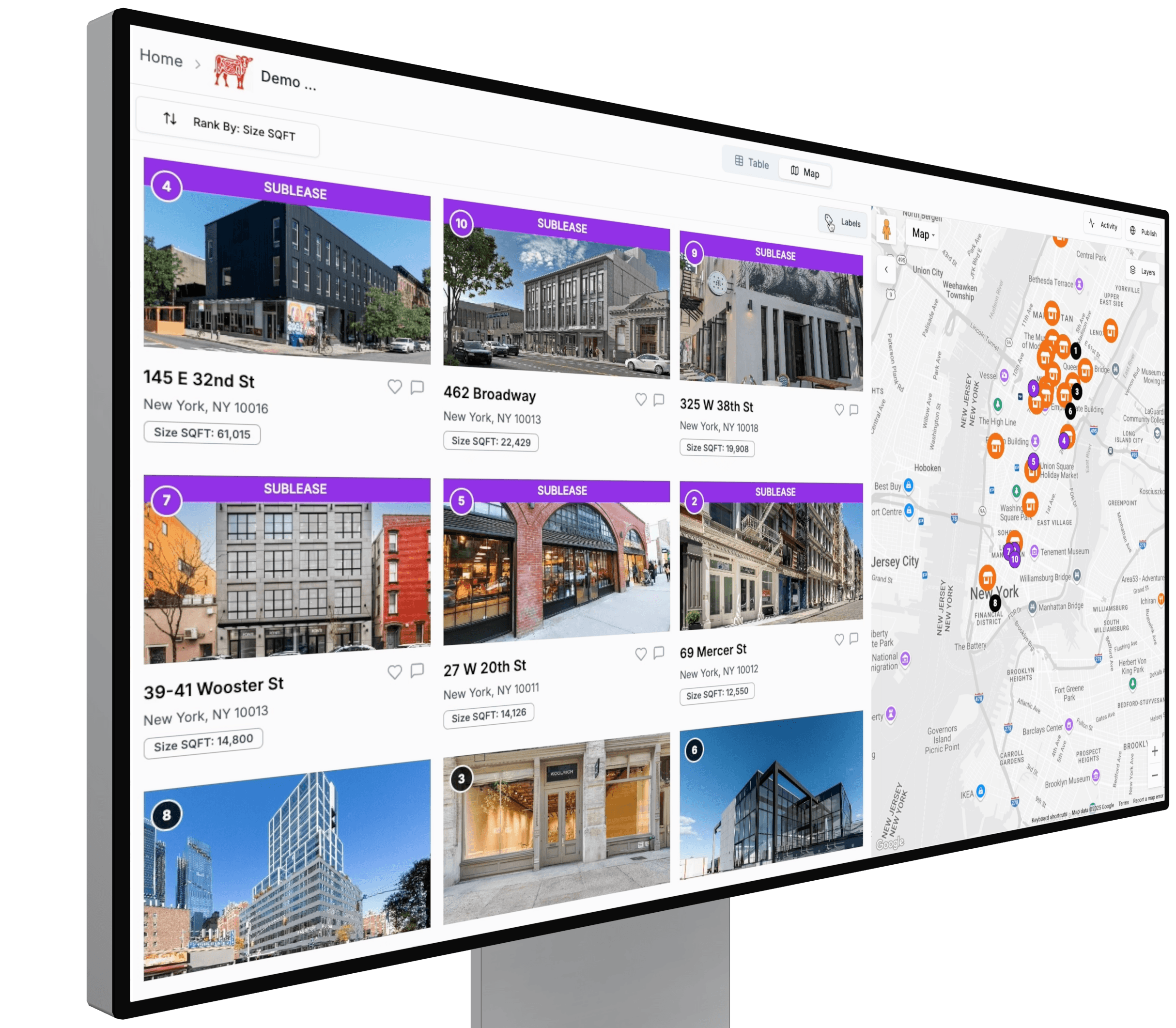 ClawBroker interface showing property labels